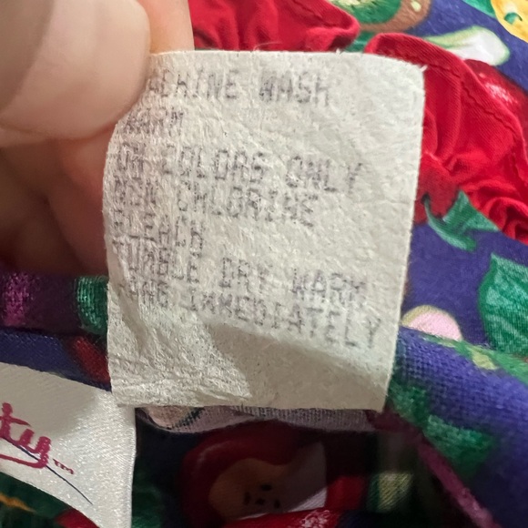 Vintage! Moty Fruit-Print Long Sleeve Dress with Red Trim size 6x - Picture 8 of 8